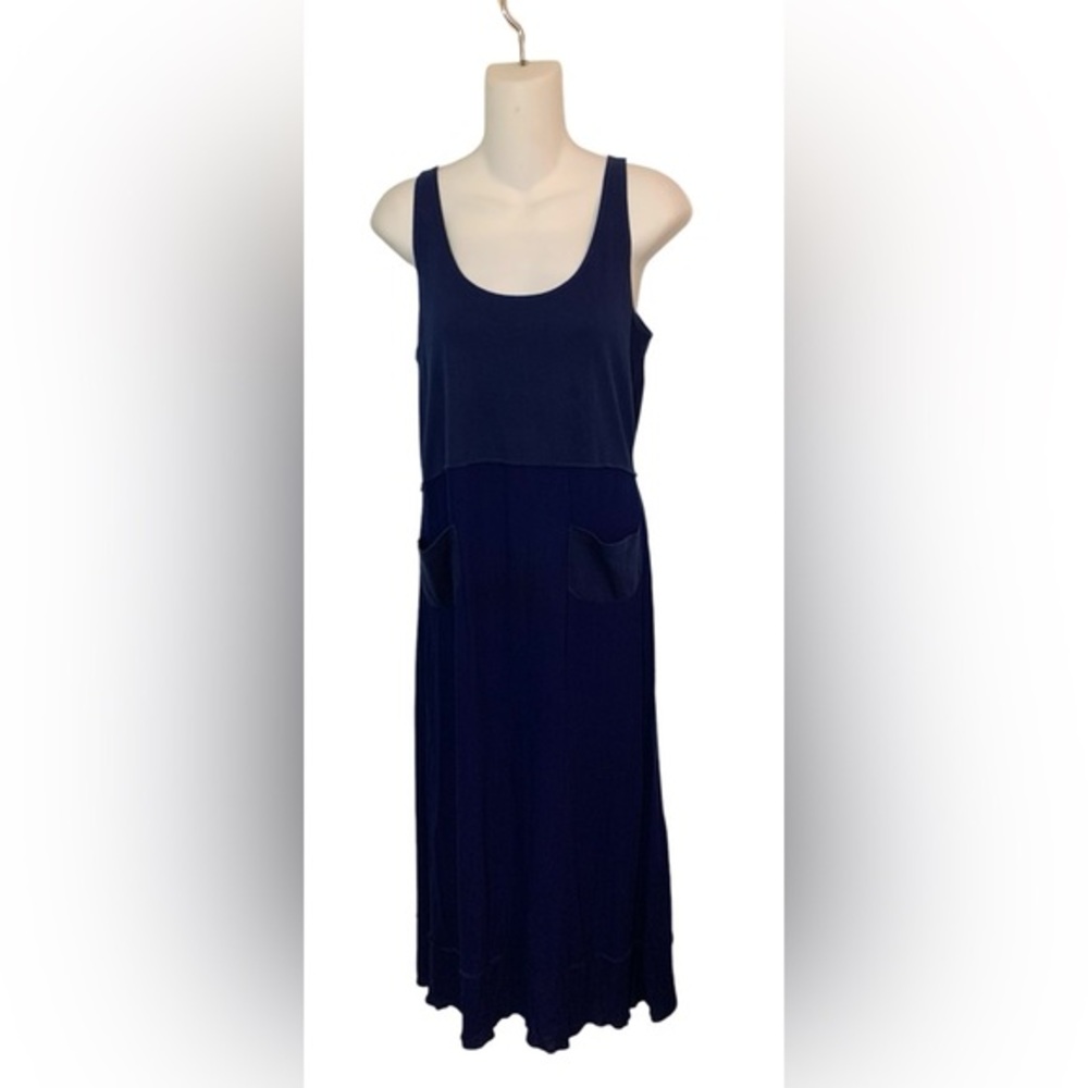 Very Vineyard Dress Ladies Sz Small Navy Blue Jumper Maxi Dress